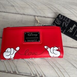 Loungefly Black and Red Heart Glove Wallet